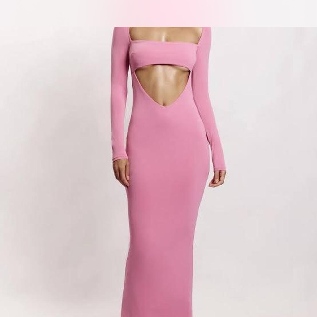 Meshki Ashleigh Pink Cutout Maxi Dress